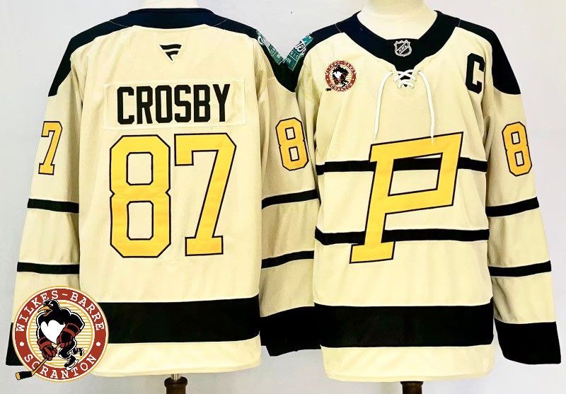 Men Pittsburgh Penguins #87 Crosby Cream Fanatics 2025 NHL Jersey style 4->pittsburgh penguins->NHL Jersey